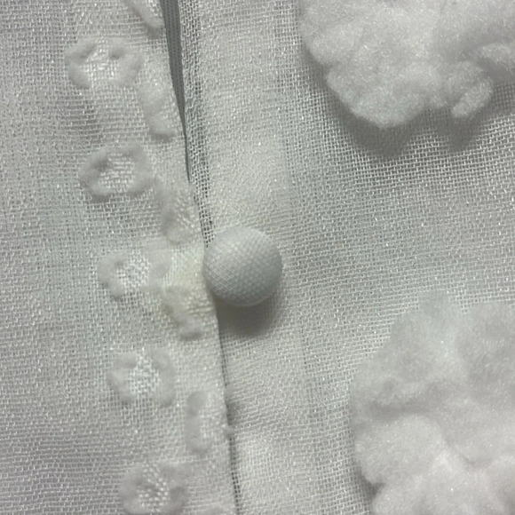 NWT Bluivy Shorts Romper Textured Flower PomPoms Babydoll Lined Bridal Medium - Picture 7 of 9